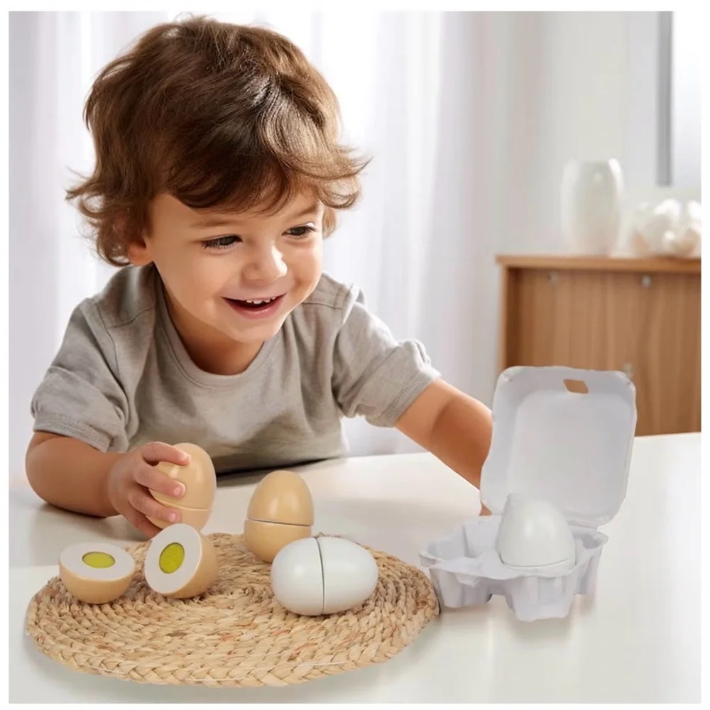 NWT 4PCS 🐣🥚Easter Egg Toys Wooden Play Food Pretend Play Food Sets for Kids